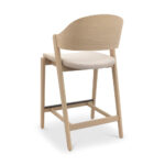 Bentley Designs Vega Scandi Light Oak Beige Leather Bar Stool - Image 4
