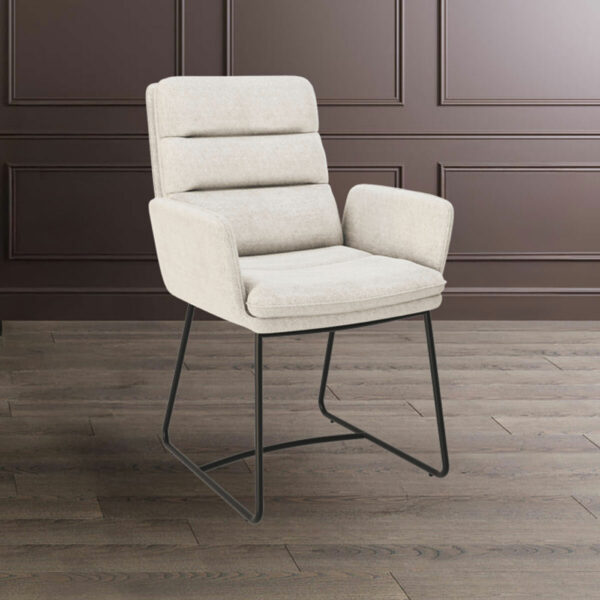 AKANTE Copenhague Off White Fabric Dining Chair, 2 Pack