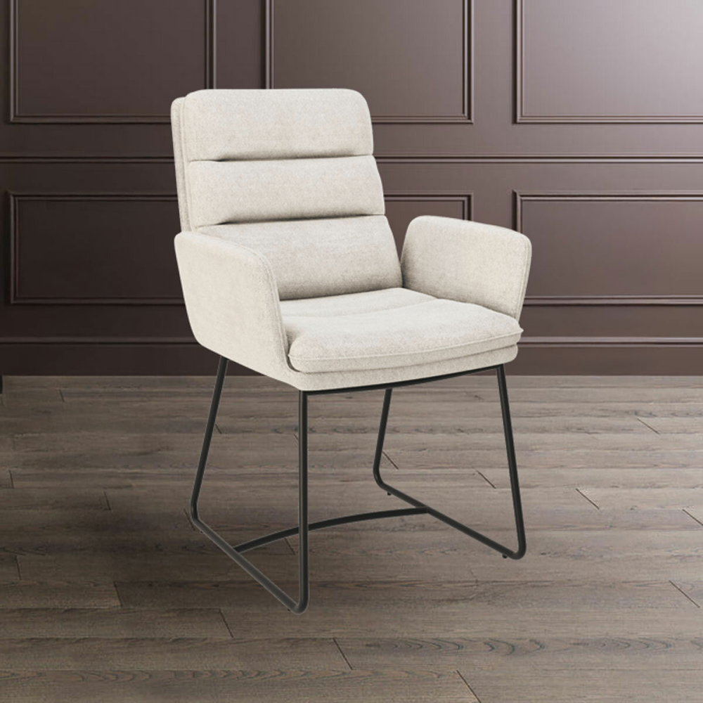 AKANTE Copenhague Off White Fabric Dining Chair, 2 Pack