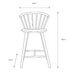 Gallery Craft Oak Bar Stool - Image 2