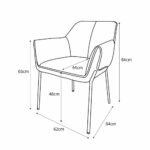 Manila Grey Fabric Dining Chair, 2 Pack - Image 2