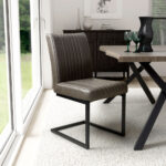 Archer Grey Faux Leather Cantilever Dining Chair, 2 Pack