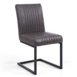 Archer Grey Faux Leather Cantilever Dining Chair, 2 Pack - Image 3