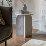 Gallery Amalfi White Marble Side Table