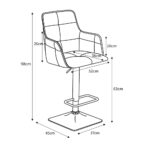 Orion Light Grey Fabric Bar Stool, 2 Pack - Image 2