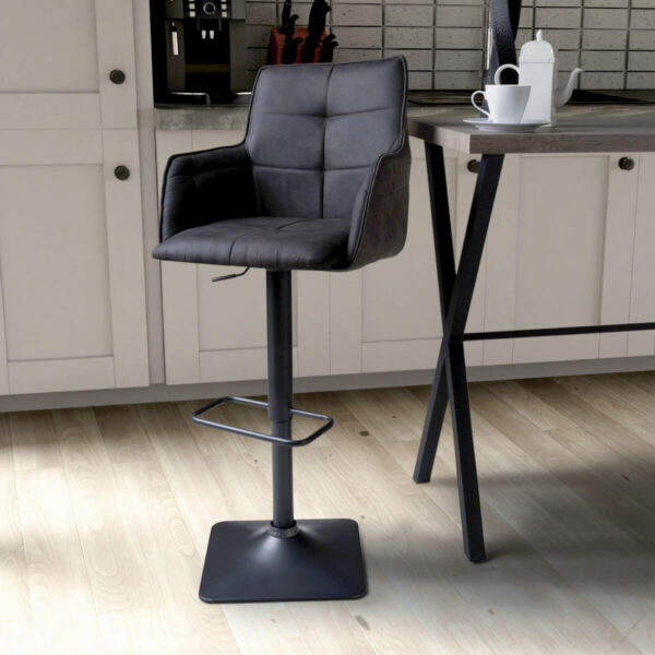 Orion Dark Grey Fabric Bar Stool, 2 Pack