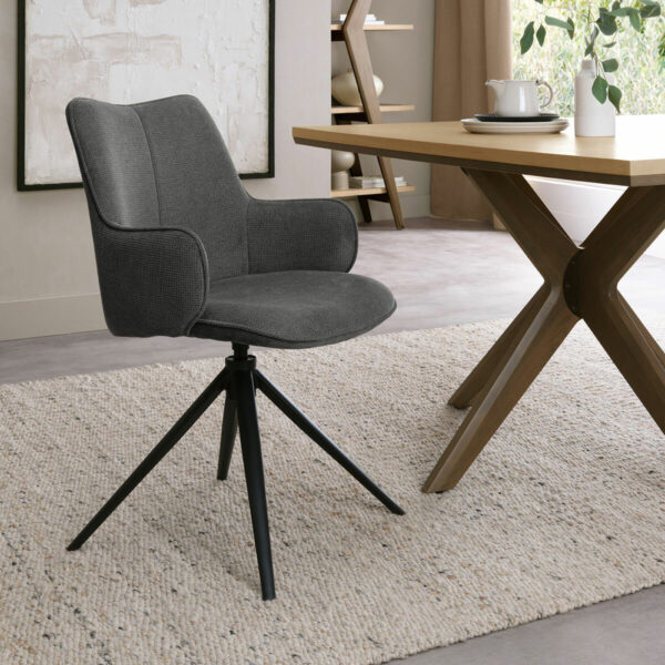 Bentley Designs Rowan Grey Fabric Dining Chair