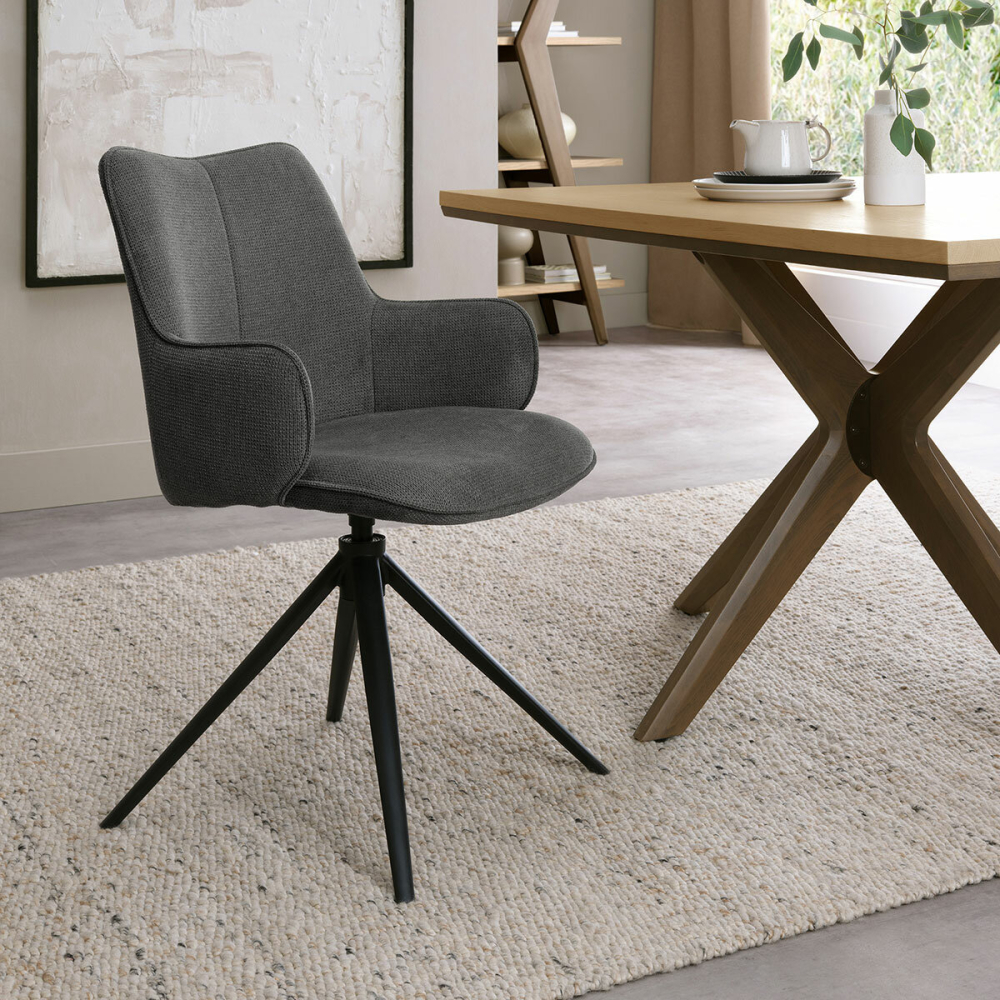 Bentley Designs Rowan Grey Fabric Dining Chair