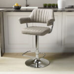 Cortez Mink Faux Leather Gas Lift Bar Stool, 2 Pack