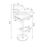 Cortez Mink Faux Leather Gas Lift Bar Stool, 2 Pack - Image 2