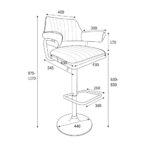 Cortez Light Grey Faux Leather Bar Stool, 2 Pack - Image 2