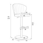 Sigma Green Brushed Velvet Gas Lift Bar Stool - Image 2