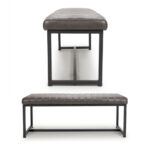Archer Grey Faux Leather Dining Bench - Image 4