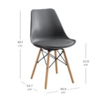 Bayside Furnishings Grey Eiffel Dining Chairs, 2 Pack - Image 2