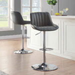 Bayside Furnishings Grey Stitched Gas Lift Bar Stool - Image 8