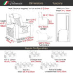 Valencia Tuscany Row of 5 Black Leather Power Reclining Home Theatre Seating - Image 2