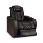 Valencia Tuscany Row of 3 Brown Leather Power Reclining Home Theatre Seating - Image 4