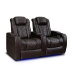 Valencia Tuscany Row of 2 Brown Leather Power Reclining Home Theatre Seating - Image 3