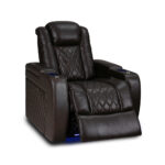 Valencia Tuscany Row of 2 Brown Leather Power Reclining Home Theatre Seating - Image 4