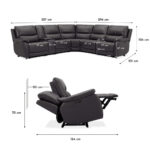 Gilman Creek Wylder Dark Grey Leather Power Reclining Sectional Sofa - Image 2