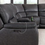 Gilman Creek Wylder Dark Grey Leather Power Reclining Sectional Sofa - Image 5
