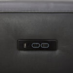 Aiden & Ivy Karson Dark Grey Leather Power Reclining Sectional Sofa - Image 5