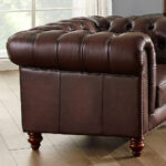 Allington 3 Seater Brown Leather Chesterfield Sofa - Image 4