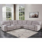 Excalibur Grey Fabric 6 Piece Power Reclining Sectional Sofa