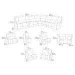 Excalibur Grey Fabric 6 Piece Power Reclining Sectional Sofa - Image 2