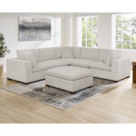 Thomasville Lowell Light Grey Fabric 6 Piece Modular Sofa