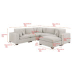 Thomasville Lowell Light Grey Fabric 6 Piece Modular Sofa - Image 2