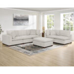 Thomasville Lowell Light Grey Fabric 6 Piece Modular Sofa - Image 3