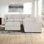Thomasville Lowell Light Grey Fabric 6 Piece Modular Sofa - Image 4