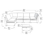 Thomasville Rockford Grey 6 Piece Modular Fabric Sofa with Power Footrests - Image 2