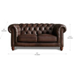 Allington 2 Seater Brown Leather Chesterfield Sofa - Image 2