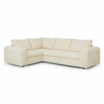 Harper Cream 5 Piece Modular Fabric Sofa with Ottoman - Image 4