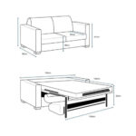 Lucas Navy Fabric Sofa Bed - Image 2