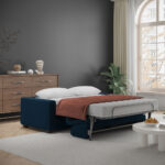 Lucas Navy Fabric Sofa Bed - Image 3