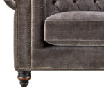 Allington 3 Seater Grey Fabric Chesterfield Sofa - Image 5