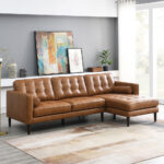 Simon Li Harstine Brown Leather Corner Sofa