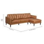 Simon Li Harstine Brown Leather Corner Sofa - Image 2