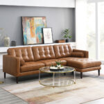 Simon Li Harstine Brown Leather Corner Sofa - Image 3