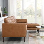 Simon Li Harstine Brown Leather Corner Sofa - Image 4
