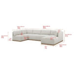 Henredon Murphy Cream 6 Piece Modular Fabric Sofa - Image 2