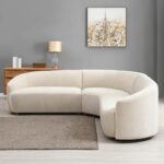 Dolen Beige Fabric 3 Piece Corner Sofa - Image 3