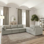 Thomasville Tisdale Beige 6 Piece Modular Fabric Sofa - Image 3