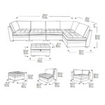 Thomasville Tisdale Dark Grey 6 Piece Modular Fabric Sofa - Image 2