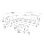 Thomasville Kylie Grey Fabric Sectional Sofa with Storage Ottoman - Image 2