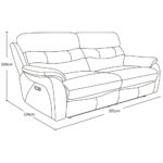Fletcher Light Grey Leather Power Reclining Large 2 Seater Sofa with Power Headrest - Image 2