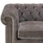 Allington 2 Seater Grey Fabric Chesterfield Sofa - Image 4